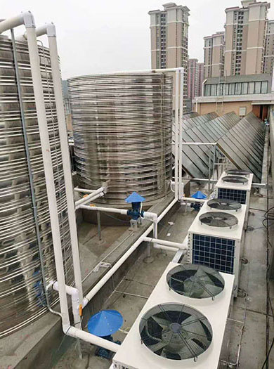 工厂太阳能空气能组合中央热水工程