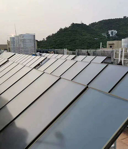 平板式太阳能空气能学校热水工程