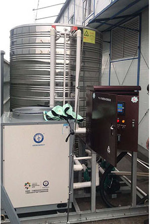 纽恩泰5P空气能一体配套热水系统工程